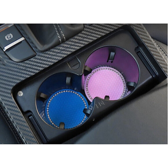 1pc Car Coaster In Blue - Picture 2 of 4